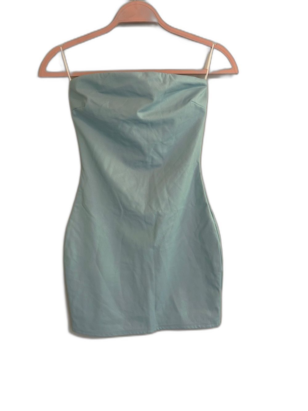 Naked Wardrobe Light Blue Strapless Bodycon Mini Dress NWOT